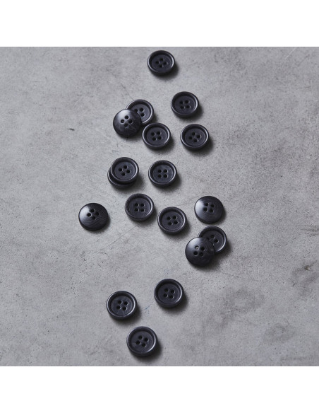 Bouton corozo bord arrondi - Gris foncé