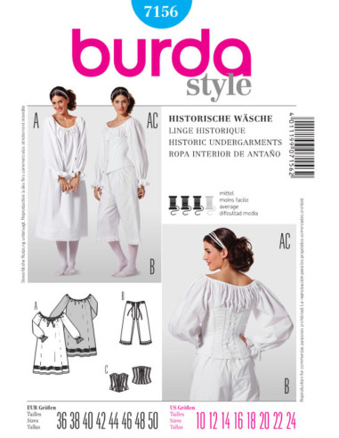 Patron de lingerie historique - Burda 7156