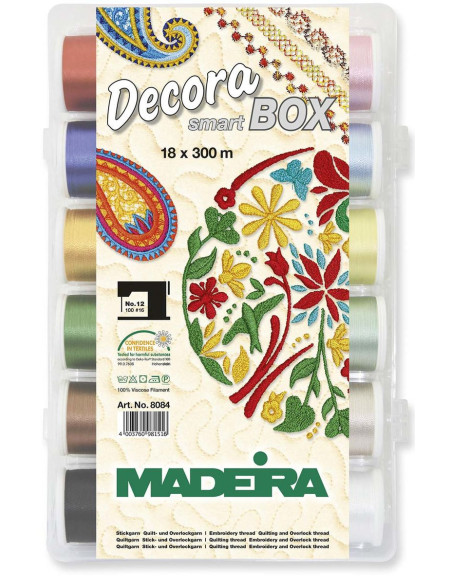 Valise de fils à broder SmartBox Decora n° 12 Madeira