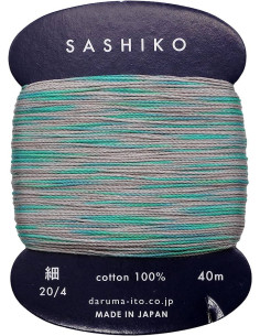 Fil sashiko Daruma Kasuri multicolore 2 couleurs 40 m 2