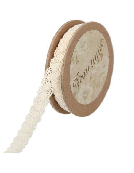 Dentelle écrue - 10 mm x 5 mètres