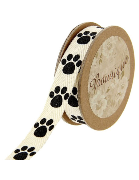 Ruban coton pattes d´animaux - 15 mm x 5 m