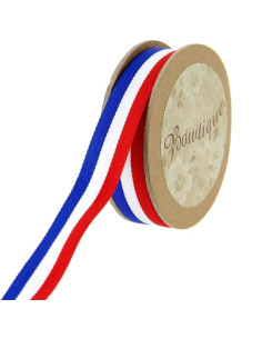 Ruban gros grain tricolore - 15 mm x 5 m