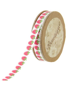 Ruban satin fraises - 10 mm x 5 m