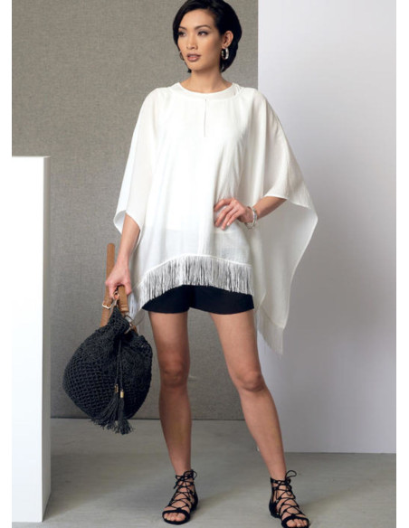 Patron de poncho, haut, short et pantalon - Vogue 9191