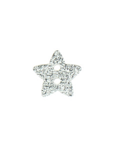 Bouton 2 trous étoile paillette - Argent 2