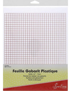 2 feuilles de gabarit plastique quadrillé