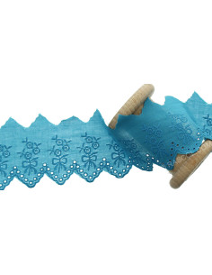 Broderie anglaise noeud - Bleu turquoise