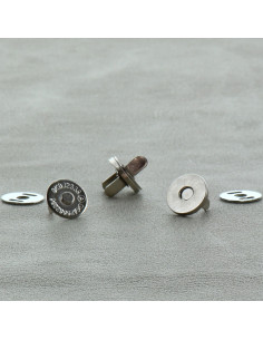 Sachet de 2 fermoirs magnétiques 14 mm - Argent clair