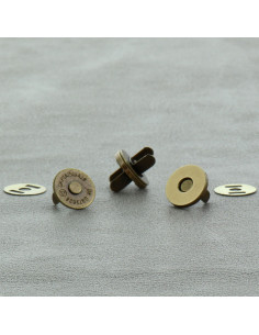 Sachet de 2 fermoirs magnétiques 14 mm - Bronze
