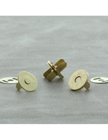 Sachet de 2 fermoirs magnétiques 18 mm - Or