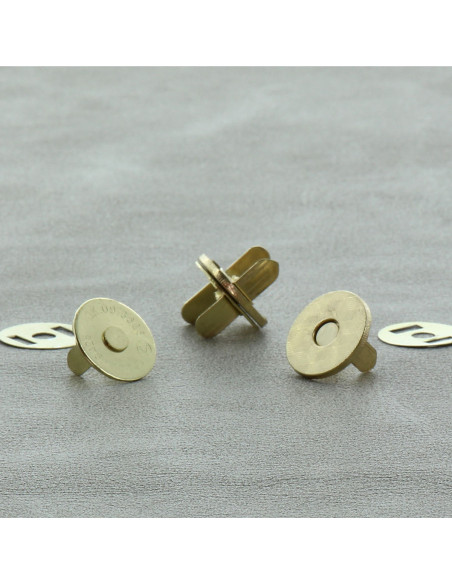 Sachet de 2 fermoirs magnétiques 18 mm - Or