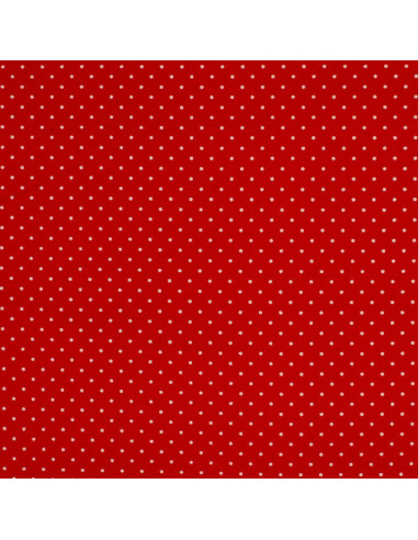 Tissus coton petits pois - Rouge et blanc