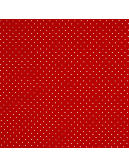 Tissus coton petits pois - Rouge et blanc