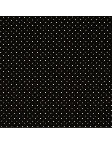 Tissus coton petits pois - Noir et blanc