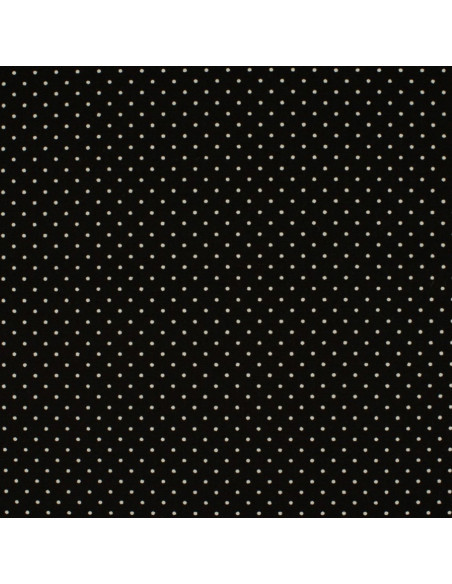 Tissus coton petits pois - Noir et blanc