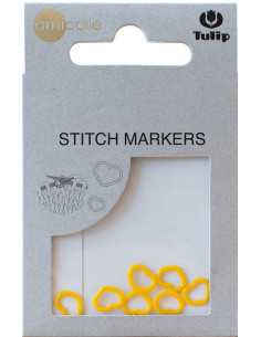 Anneaux marqueurs de maille coeurs jaune Tulip 2