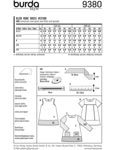 Patron de robe - Burda 9380