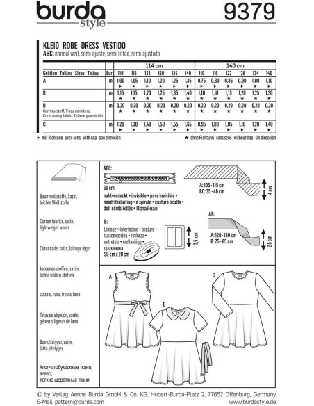 Patron de robe - Burda 9379
