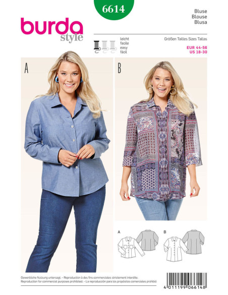 Patron de blouse - Burda 6614