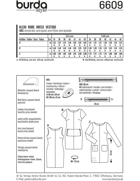 Patron de robe - Burda 6609