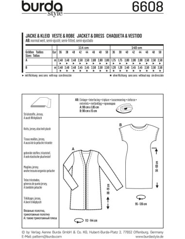Patron de veste & robe - Burda 6608