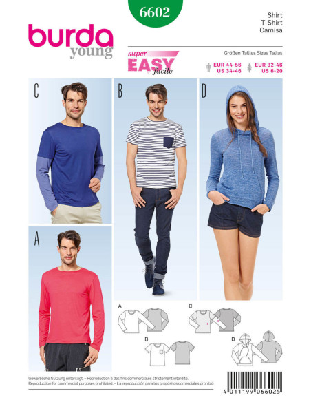 Patron de t-shirt - Burda 6602