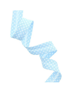 Biais à pois - Bleu ciel