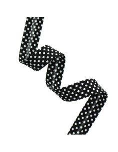 Biais à pois - Noir
