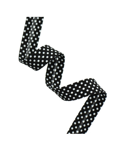 Biais à pois - Noir