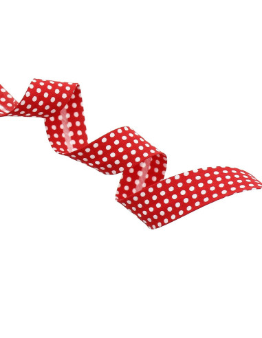 Biais à pois - Rouge