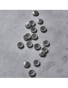 Bouton corozo bord arrondi - Gris 2