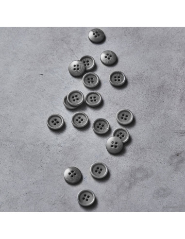 Bouton corozo bord arrondi - Gris