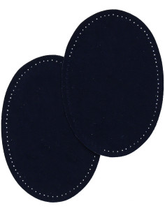 Coudières thermocollantes imitation daim bleu marine