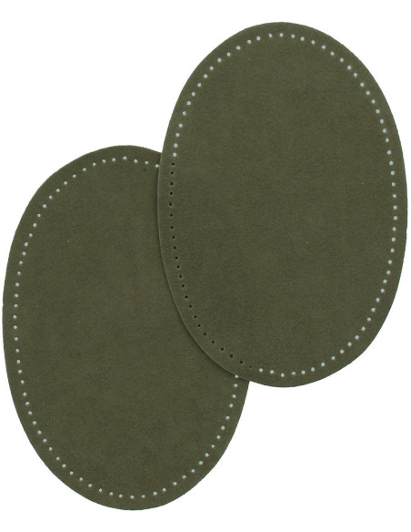 Coudières thermocollantes imitation daim vert olive