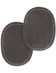 Mini coudières thermocollantes imitation daim gris foncé
