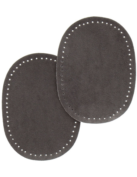 Mini coudières thermocollantes imitation daim gris foncé