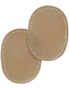Mini coudières thermocollantes imitation daim beige