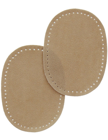 Mini coudières thermocollantes imitation daim beige