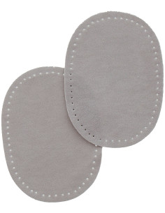 Mini coudières thermocollantes imitation daim gris clair