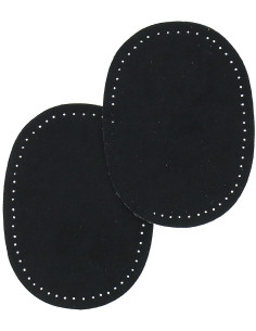 Mini coudières thermocollantes imitation daim noir