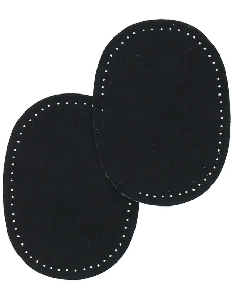 Mini coudières thermocollantes imitation daim noir