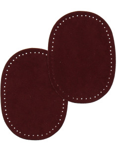 Mini coudières thermocollantes imitation daim bordeaux