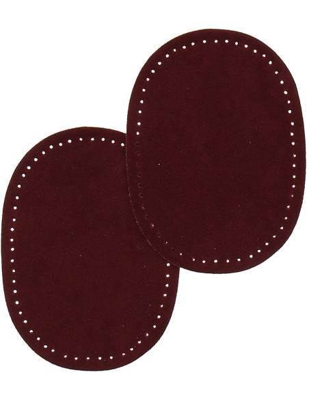 Mini coudières thermocollantes imitation daim bordeaux