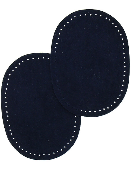 Mini coudières thermocollantes imitation daim bleu marine