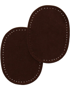 Mini coudières thermocollantes imitation daim marron foncé