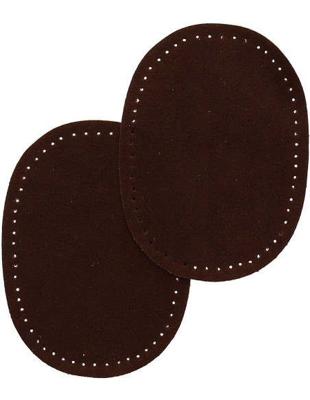 Mini coudières thermocollantes imitation daim marron foncé