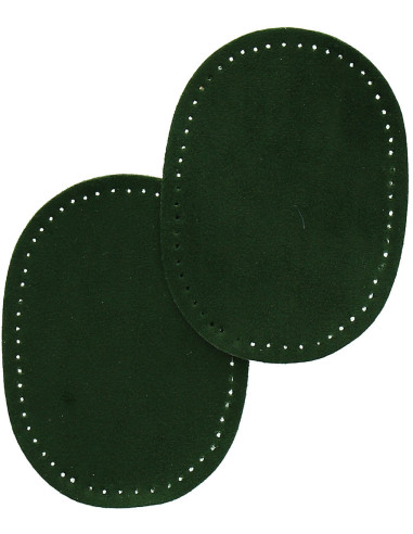 Mini coudières thermocollantes imitation daim vert foncé