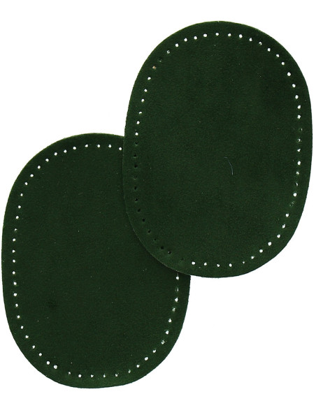 Mini coudières thermocollantes imitation daim vert foncé