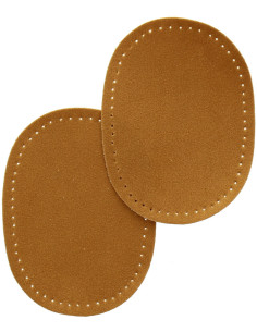 Mini coudières thermocollantes imitation daim caramel